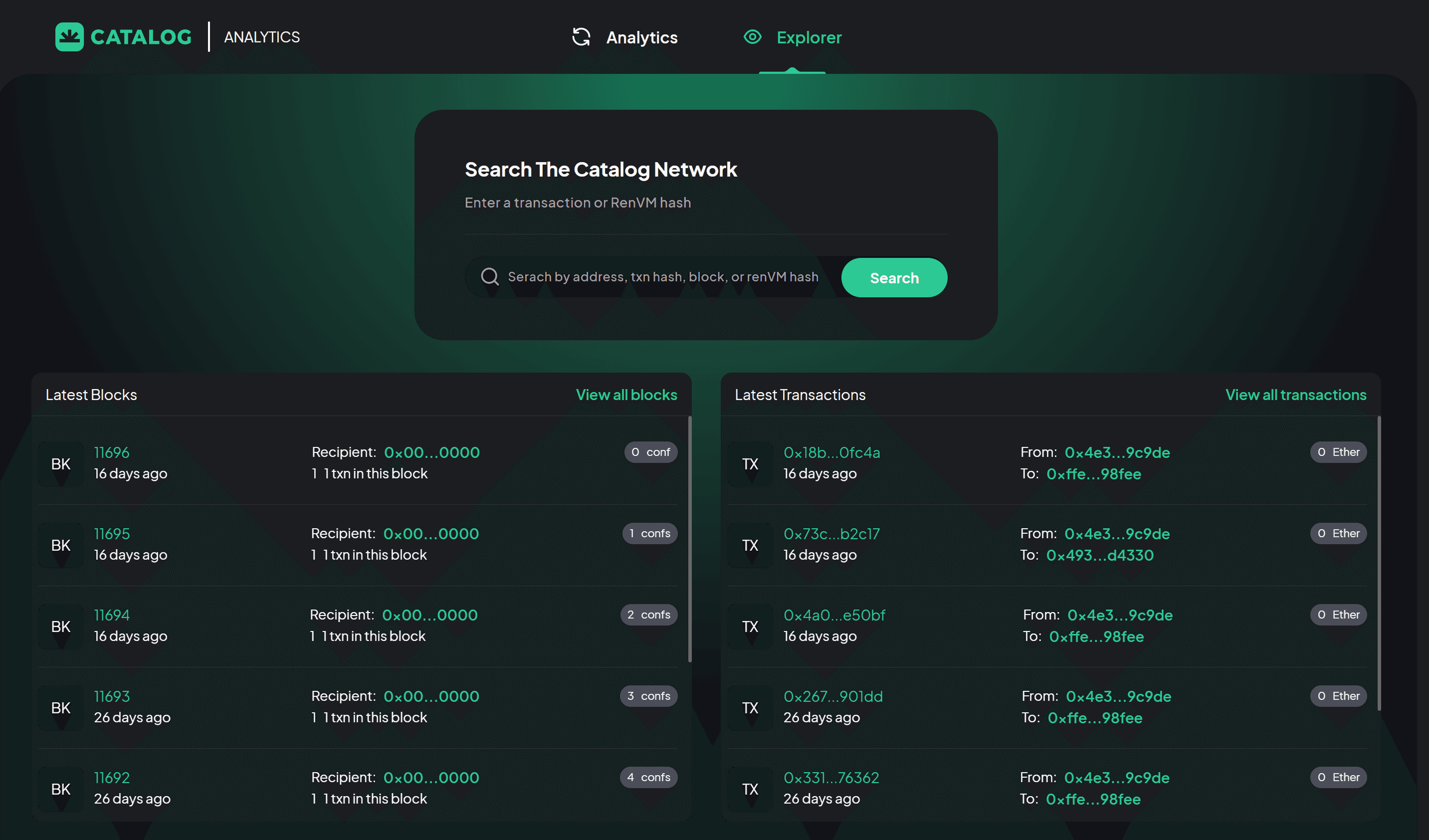Blockchain exploer & indexer